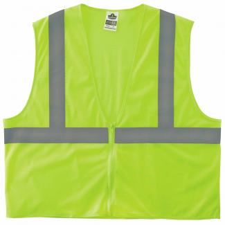 GloWear 8205Z Mesh Hi-Vis Safety Vest - Type R, Class 2 - Zipper, No Pockets