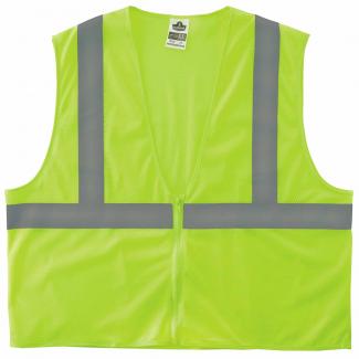 GloWear 8205Z Mesh Hi-Vis Safety Vest - Type R, Class 2 - Zipper, No Pockets