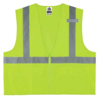 GloWear 8225Z Solid Hi-Vis Safety Vest - Type R, Class 2, Standard, Zipper