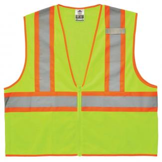 GloWear 8229Z Two-Tone Hi-Vis Safety Vest - Type R, Class 2, Zipper, Economy 