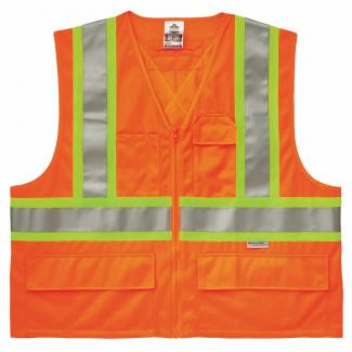 GloWear 8235ZX Two-Tone X-Back Safety Vest - Type R, Class 2, Zipper