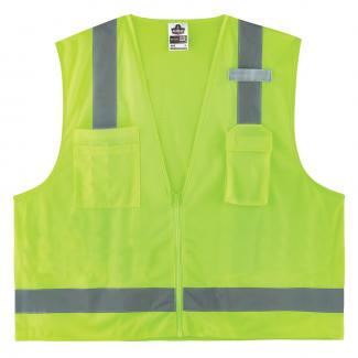 GloWear 8249Z-S Hi-Vis Surveyors Vest - Type R, Class 2, Zipper, Economy, Single Size