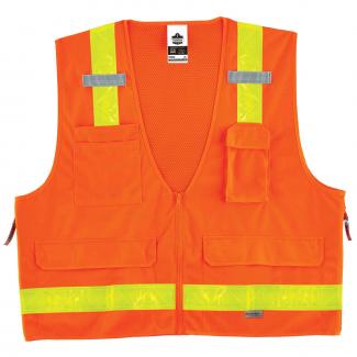 GloWear 8250ZHG Surveyors Vest with Combined Performance Tape - Type R, Class 2, Zipper