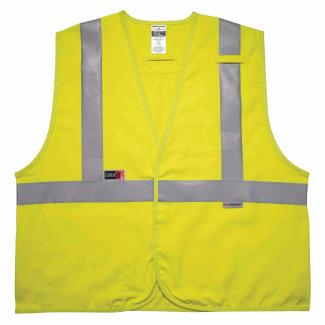 GloWear 8261FRHL Hi-Vis FR Safety Vest - Class 2, NFPA 2112, NFPA 70E, Solid, Hook & Loop