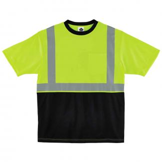 GloWear 8289BK Hi-Vis T-Shirt - Type R, Class 2, Black Bottom