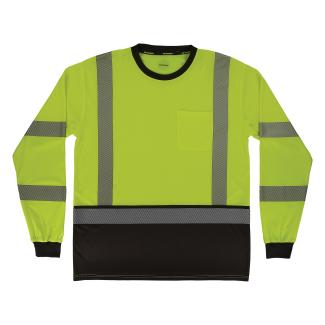 GloWear 8371BK Performance Hi-Vis Long Sleeve T-Shirt - Type R, Class 3, Black Bottom