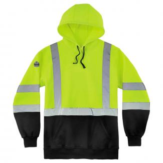 GloWear 8373 Hi-Vis Hooded Sweatshirt - Type R, Class 3, Black Bottom