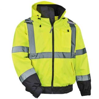 GloWear 8379 Thermal High Visibility Jacket - Type R, Class 3, Fleece-Lined Bomber