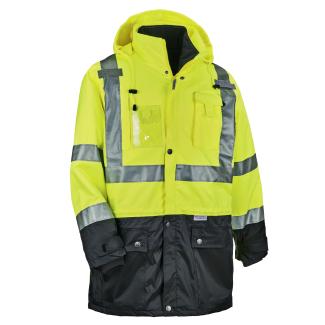 GloWear 8388 4-in-1 Hi-Vis Winter Jacket Parka with Black Bottom - Type R, Class 3/2