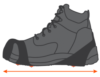 Measure from heel to toe