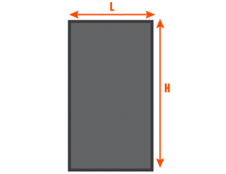 Length x height of towel