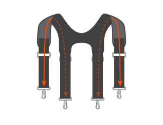 Length measures total length of each suspender strap