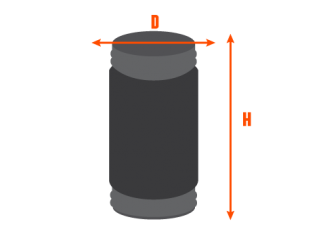 Measurements for cold shrink wrap are Diameter x Height