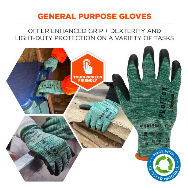 General purpose gloves: offer enhanced grip and dexterity & light-duty protection on a variety of tasks. Touchscreen friendly .