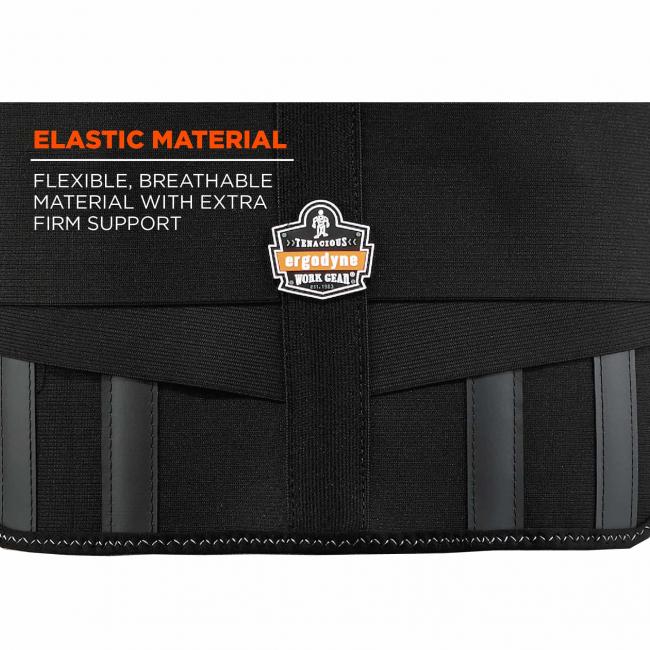 Elastic material: flexible breathable material with extra firm support