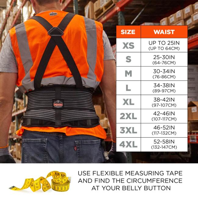 Size chart. Extra Small (XS) has a waist of up to 25 inches (up to 64 cm). Small (S) has a waist of 25 to 30 inches (64 to 76 cm). Medium (M) has a waist of 30 to 34 inches (76 to 86 cm). Large (L) has a waist of 34 to 38 inches (89 to 97 cm). Extra Large (XL) has a waist of 38 to 42 inches (97 to 107 cm). 2XL has a waist of 42 to 46 inches (107 to 117 cm). 3XL has a waist of 46 to 52 inches (117 to 132 cm). 4XL has a waist of 52 to 58 inches (132 to 147 cm). Use flexible measuring tape and find the curcumf