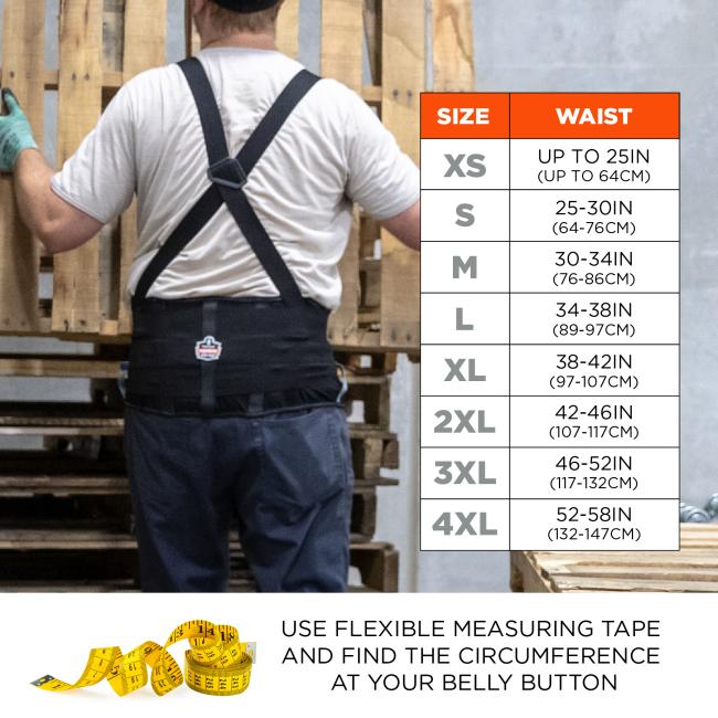 Size chart: Extra Small (XS): Waist up to 25IN (up to 64CM), Small (S): Waist 25-30IN (64-76CM), Medium (M): Waist 30-34IN (76-86CM), Large (L): Waist 34-38IN (89-97CM), Extra Large (XL): Waist 38-42IN (97-107CM), 2X Large (2XL): Waist 42-46IN (107-117CM), 3X Large (3XL): Waist 46-52IN (117-132CM), 4X Large (4XL): Waist 52-58IN (132-147CM). Use flexible measuring tape and find the circumference at your belly button