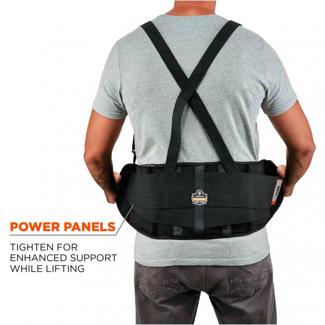 Power panels: tighten for enhanced support while lifting