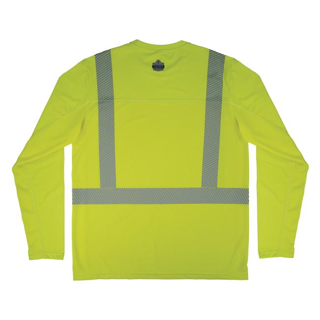 Back of cooling hi-vis sun shirt with uv protection