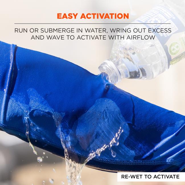 Easy activation: run or submerge in water, wring out excess & wave to activate with airflow