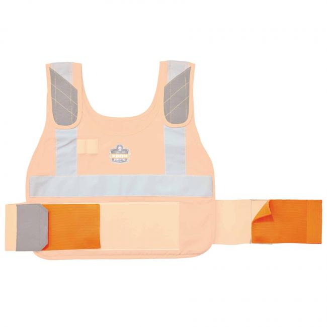 6240 Orange Phase Change Cooling Vest Elastic Extenders image 1
