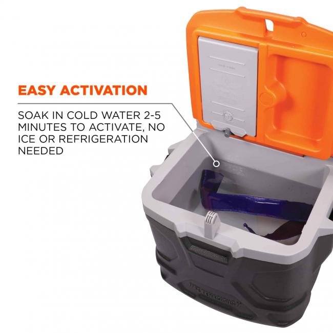 easy activation: soak in cold water 2-5 minutes to activate, no ice or refrigeration needed