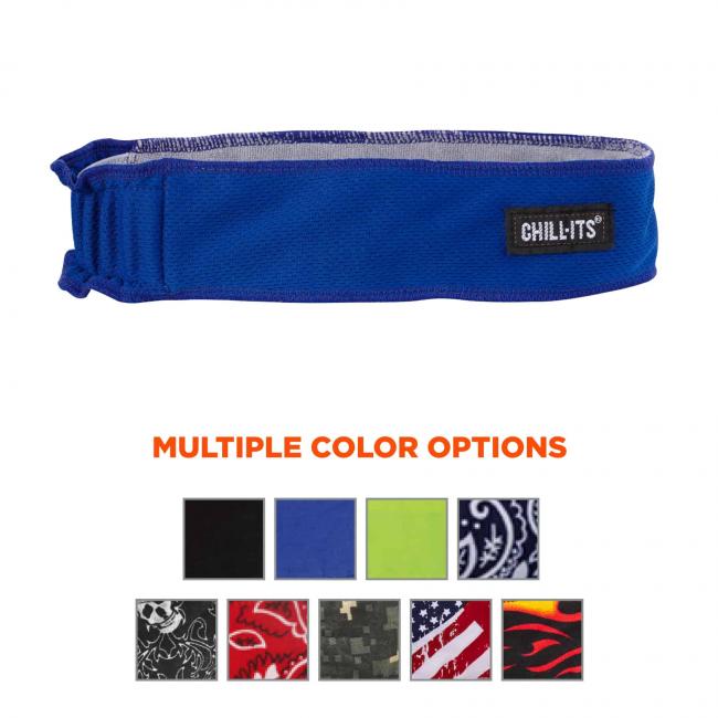 Multiple color options. Swatches show black, blue, lime, navy western, skulls, camo, stars & stripes, and flames