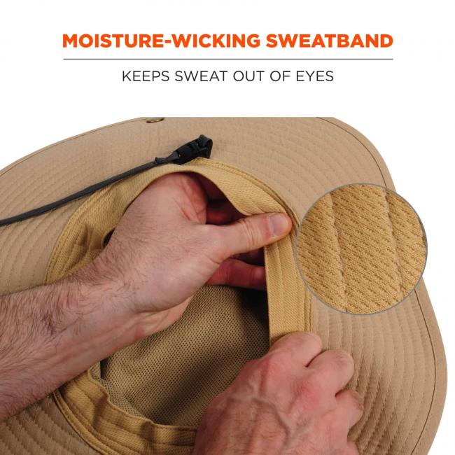 Moisture-wicking sweatband: keeps sweat out of eyes