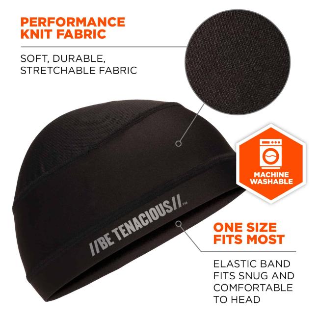 performance knit fabric: soft, durable, stretchable fabric. one size fits most: elastic band fits snug and comfortable to head. machine washable. image 2