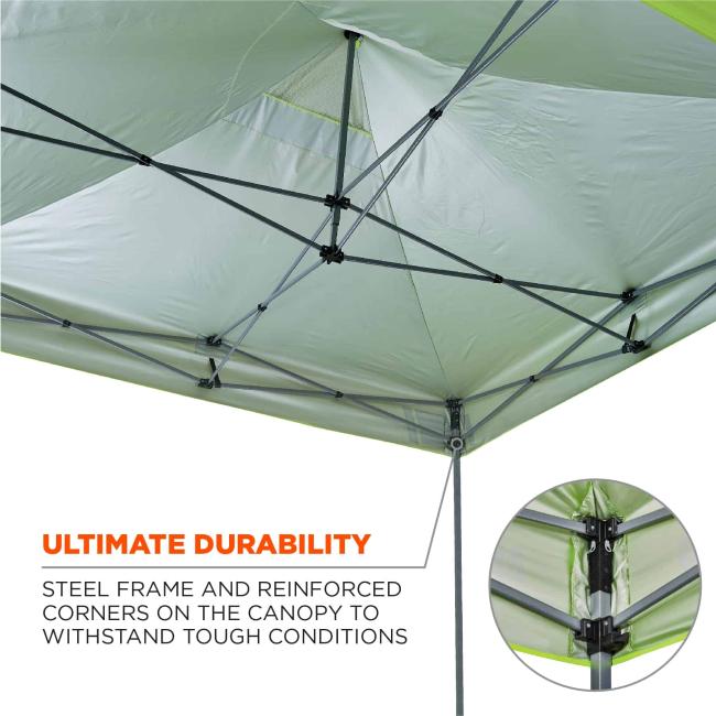 Ultimate durability: steel frame and reinforced corners on the canopy to withstand tough conditions