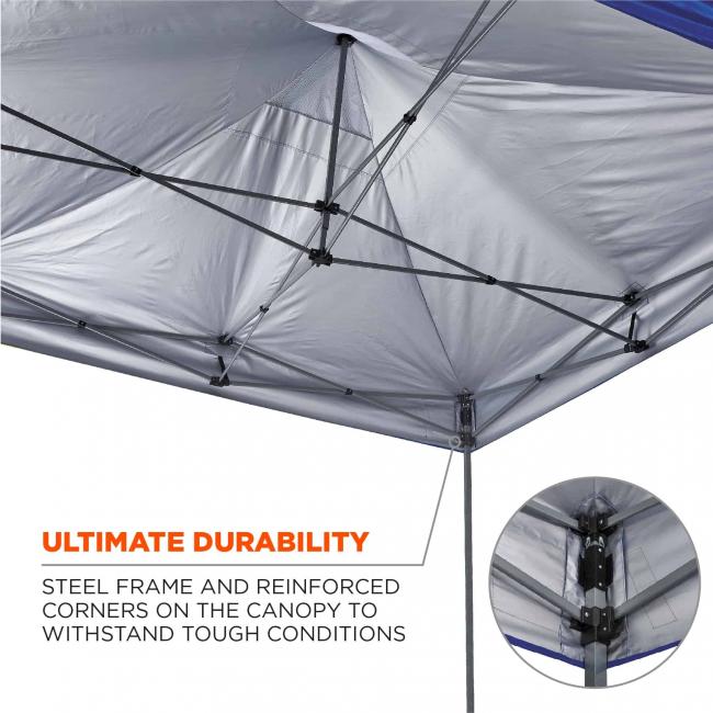 Ultimate durability: steel frame and reinforced corners on the canopy to withstand tough conditions