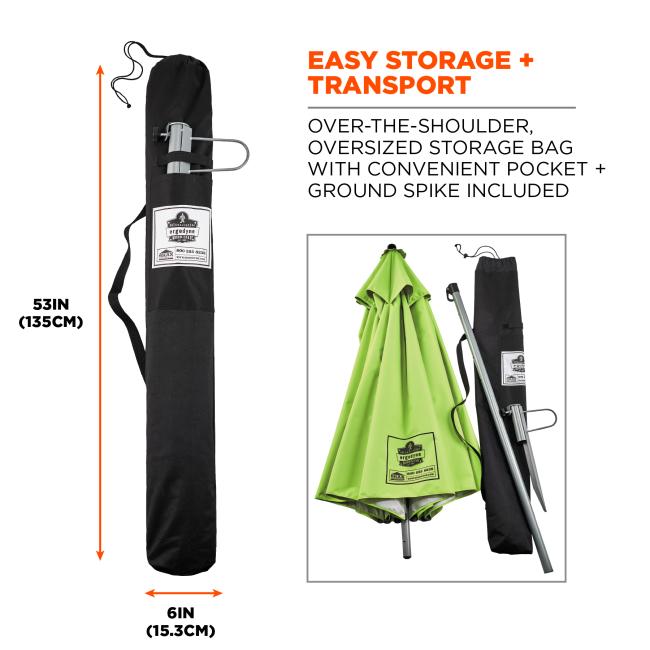 6100 Lime Lightweight Industrial Umbrella image 5