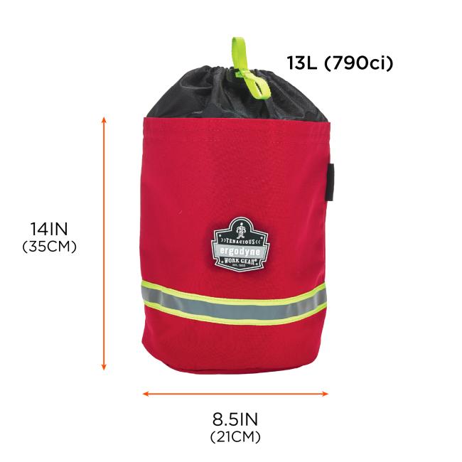 Size chart. 13L (790ci). 8.5in(21cm) x 14in(35cm) 