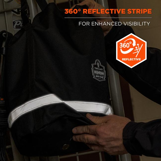 360 degrees of reflective striping: for enhanced visibility. 