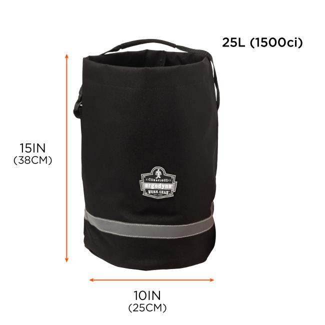 Size chart. 25L (1500ci). 10in(25cm) x 15in(38cm)