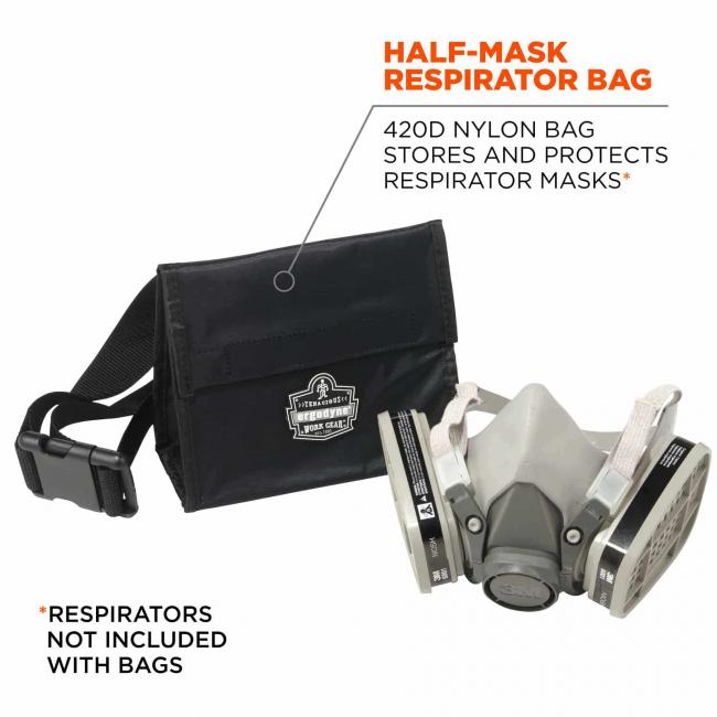 half-mask respirator bag: 420D nylon bag stores and protects respirator masks. Respirator not included image 2