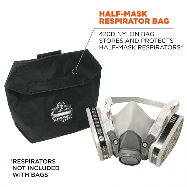 half-mask respirator bag: 420d nylon bag stores and protects half-mask respirators. respirators not included image 2