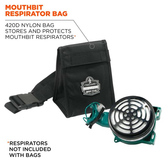mouthbit respirator bag: 420d nylon bag stores and protects mouthbit respirators image 2