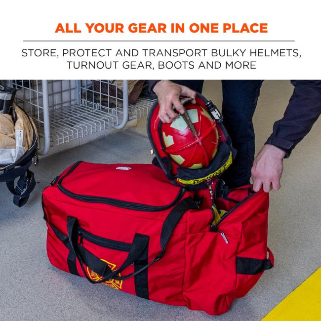 All your gear in one place: store, protect and transport bulky helmets, turnout gear, boots and more