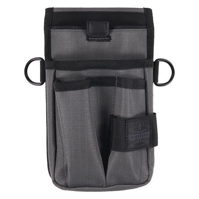 Tool pouch with device holster front view.