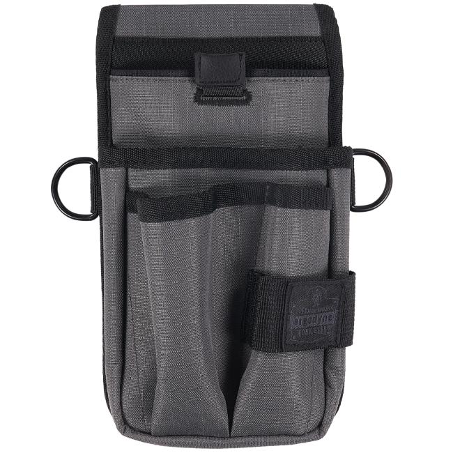 Tool pouch with device holster front view.