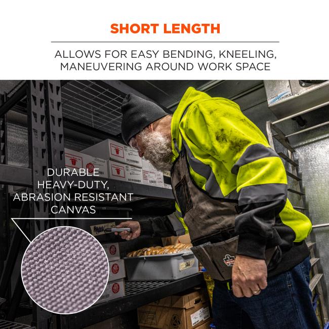 Shorter length: allows for easy bending, kneeling, maneuvering around work space