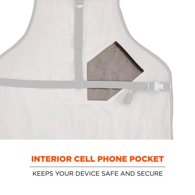 Interior cell phone pocket: keeps your device safe and secure.