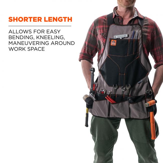 Shorter length: allows for easy bending, kneeling, maneuvering around work space