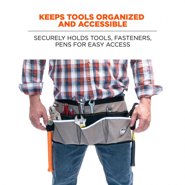 Keeps tools organized and accessible: securely holds tools, fasteners, pens for easy access