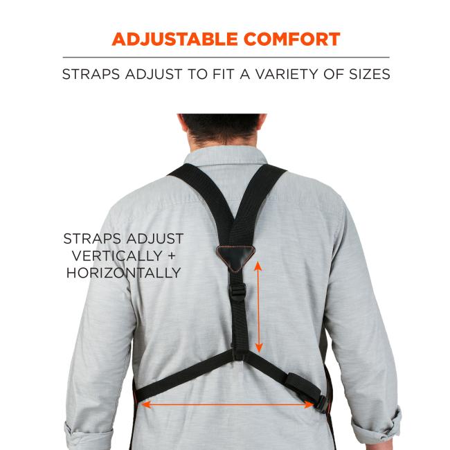 Adjustable comfort: straps adjust to fit a variety of sizes.