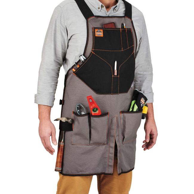 5705 Gray 13-Pocket Full Torso Apron image 7