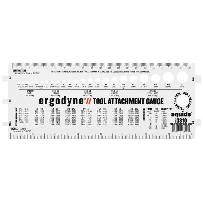 3810 White Tool Attachment Size Chart Guage image 1