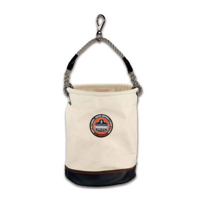 5740 12.5"D x 17"H White Leather Bottom Bucket-Swivel Hoist Buckets image 1