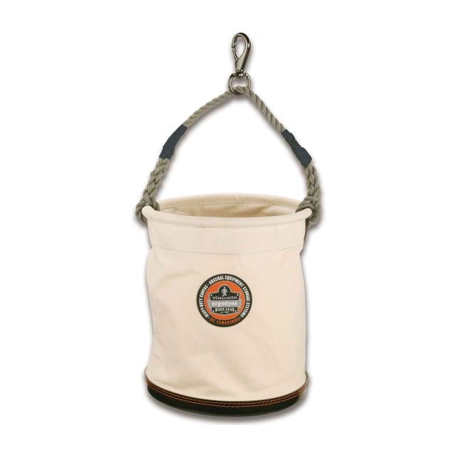 5743 12.5"D x 15"H White Large Plastic Bottom Bucket-Swivel Hoist Buckets image 1